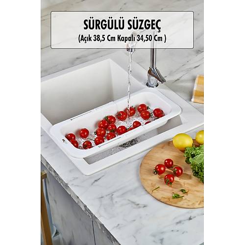 Lavoba ��i S�rg�l� A��l�r Kapan�r Sebze Meyve S�zgeci Beyaz (A��k 38,5 Cm Kapal� 34,50 Cm )