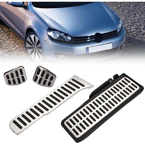 VW Golf 5 6 Jetta Mk5 Mk6 Passat B6 B7 Scirocco Skoda Octavia Uyumlu Ge�me Manuel Pedal Seti 4 Par�a Siyah Krom