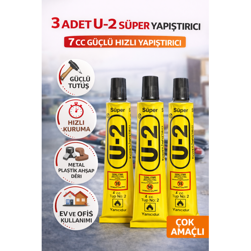 3 Adet U-2 S�per Yap��t�r�c� 7 CC G��l� H�zl� Yap��t�r�c� �ok Ama�l� Metal Plastik Ah�ap Deri Yap��t�r�c�