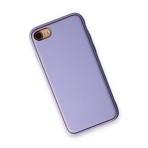 iPhone 7 K�l�f Coco Deri Silikon Kapak - A��k Lila