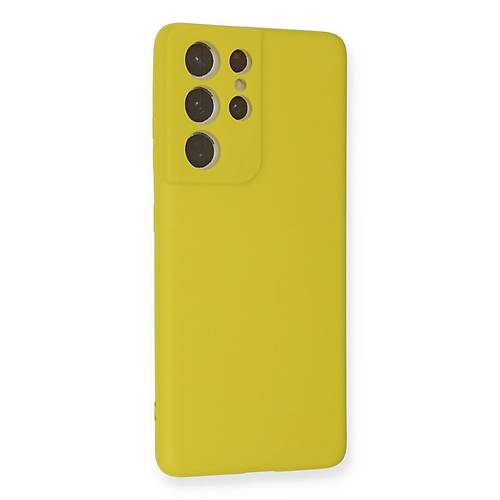 Galaxy S21 Ultra K�l�f Nano i�i Kadife Silikon - Sar�
