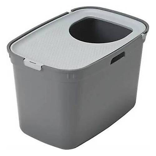 Top Cat �stten Giri�li Kapal� Kedi Tuvaleti Koyu Gri 59 Cm