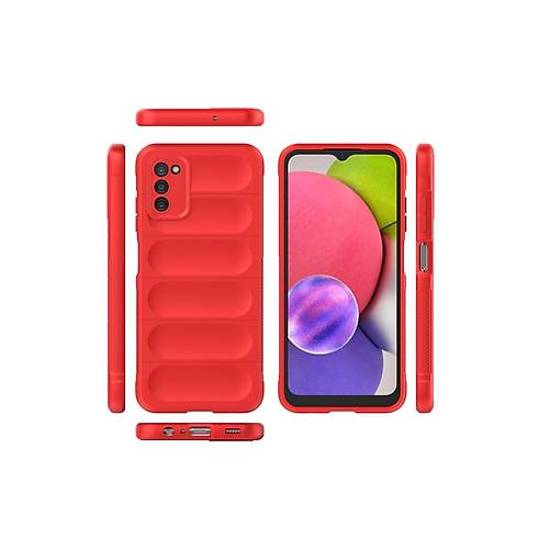 Galaxy A03S K�l�f Optimum Silikon - K�rm�z�