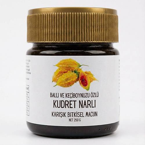 Kudret Narl� Bitkisel Macun 250 g Ball� Ke�iboynuzu �zl� Propolis ve Damla Sak�z� ��eren Kar���m