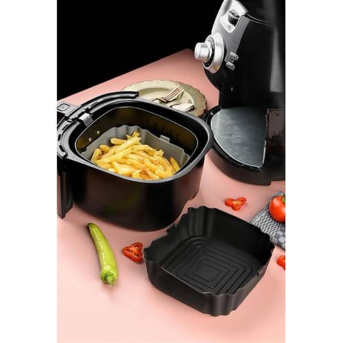 B�t�n Airfryer'lere Uyumlu Siyah Silikon Pi�irme Kab�