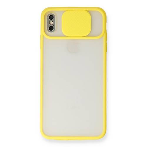 iPhone X K�l�f Palm Buzlu Kamera S�rg�l� Silikon - Sar�