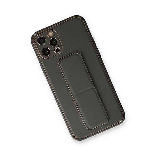 iPhone 12 Pro K�l�f Coco Deri Standl� Kapak - F�me