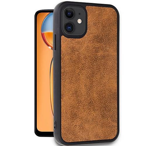 iPhone 11 K�l�f Aras Deri Kapak - Taba