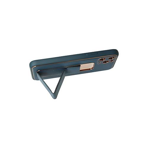 iPhone 11 Pro K�l�f Coco Deri Standl� Kapak - Mavi