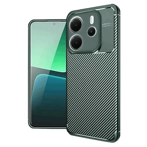 Redmi Note 14 4G K�l�f Auto Focus Karbon Kapak - Koyu Ye�il
