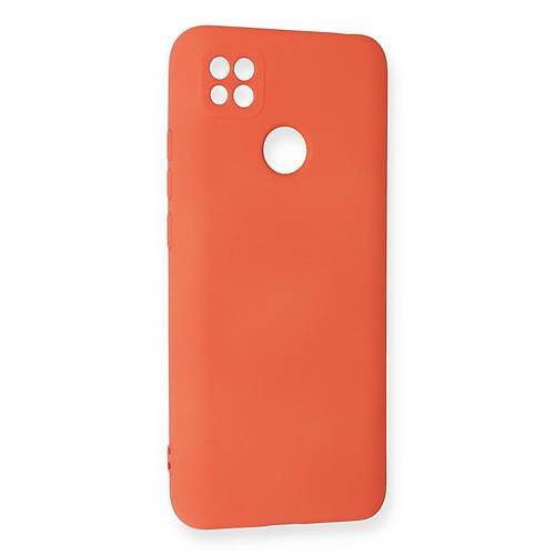 Redmi 9C K�l�f Nano i�i Kadife Silikon - Turuncu