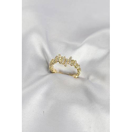 Gold Renk Pirin� Ritim Model Zirkon Ta�l� Kad�n Y�z�k