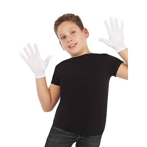 Beyaz Renk �ocuk Boy Likral� Pandomim Eldiveni