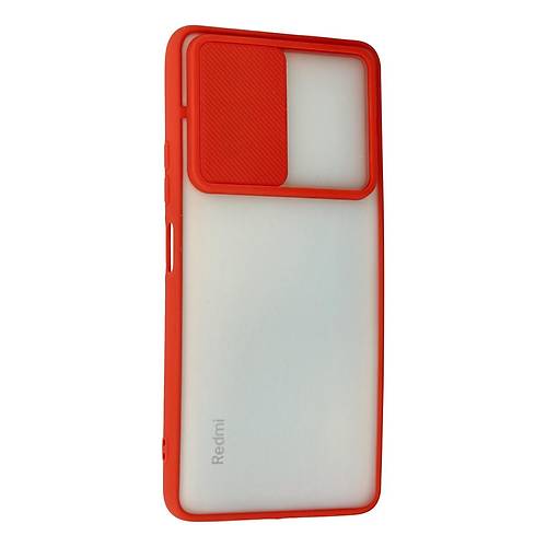 Redmi Note 10 Pro K�l�f Palm Buzlu Kamera S�rg�l� Silikon - K�rm�z�