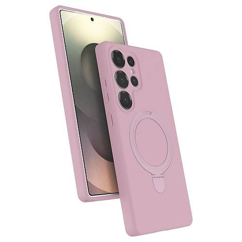 Galaxy S24 Ultra Regal Magsafe Standl� Kapak - A��k Pembe