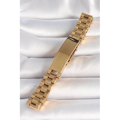316L �elik Gold Renk Zincir K�nye Model Erkek Bileklik