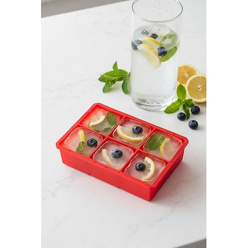 6 Hazneli Silikon Buz Kal�b� & �ok Ama�l� Buzluk Ve Dondurucu Organizeri 11x16 cm