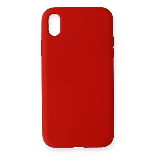 iPhone XR K�l�f Nano i�i Kadife Silikon - K�rm�z�