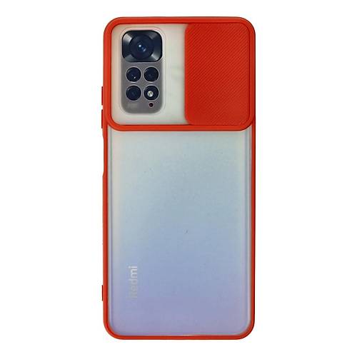Redmi Note 11 K�l�f Palm Buzlu Kamera S�rg�l� Silikon - K�rm�z�