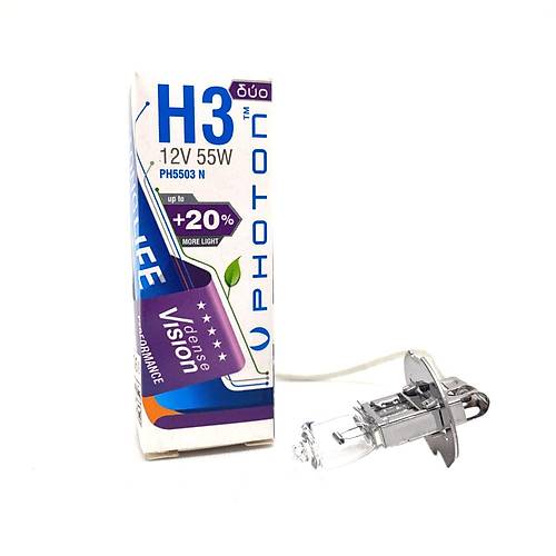 Photon H3 55 Watt 12V Dense Vision +%20 Fazla I��k Halojen Far Ampul� Sar�