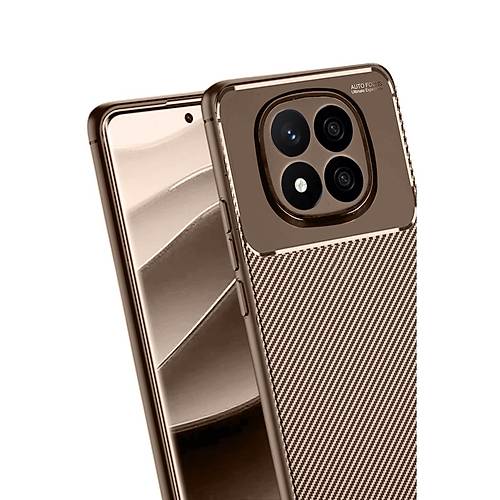 Redmi Note 14 Pro 5G K�l�f Auto Focus Karbon Kapak - Kahverengi