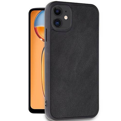iPhone 11 K�l�f Aras Deri Kapak - Siyah