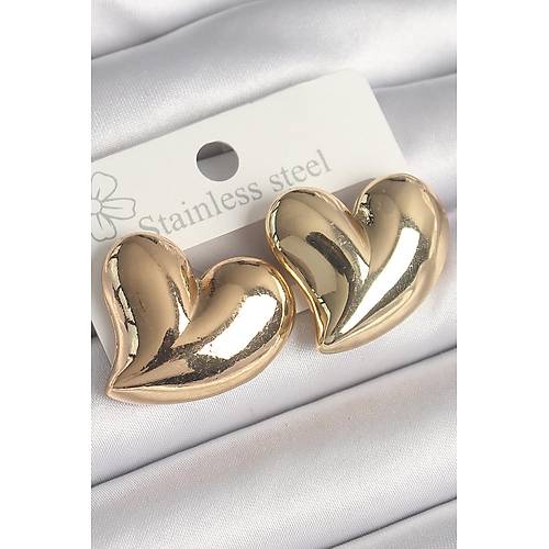 Pirin� Gold Renk Bomba Kalp Model Kad�n K�pe