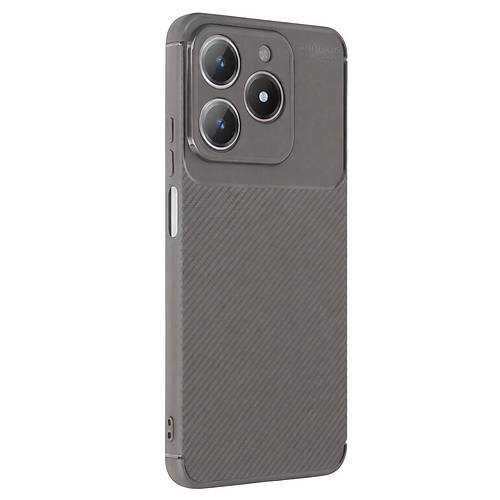 Realme C61 K�l�f Auto Focus Karbon Kapak - Gri