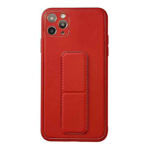 iPhone 11 Pro Max K�l�f Coco Deri Standl� Kapak - K�rm�z�