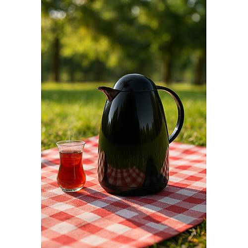 1 Lt Akrilik Siyah �ay Termosu 12 Saat S�cak 24 Saat So�uk-2828