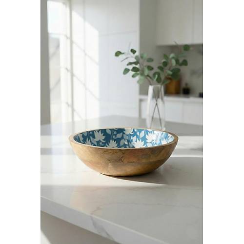 Mango Agac� Sunum Servis Kasesi & Dekoratif Kase 25 Cm Desenli