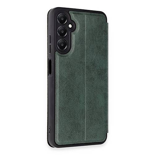 Galaxy A55 5G K�l�f Flip Cover - Koyu Ye�il