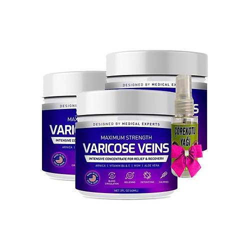 Varicose Veins Purple Bak�m Kremi 100 ml x 3 adet + ��rek Otu Ya�� 30 ml
