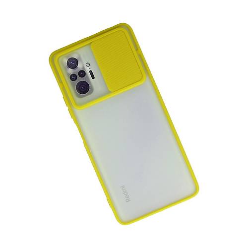 Redmi Note 10 Pro K�l�f Palm Buzlu Kamera S�rg�l� Silikon - Sar�