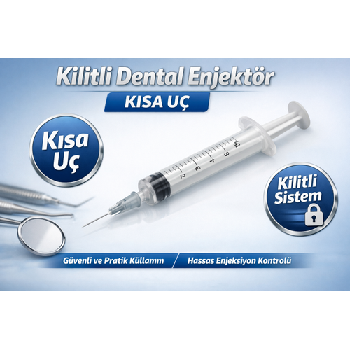 Kilitli Dental Enjekt�r K�sa U� Luer Lock ��r�nga � Di� Hekimli�i ��in G�venli ve Pratik Kullan�m