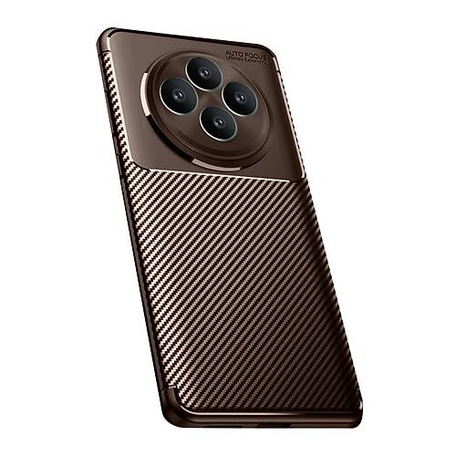 Reno 11 FS K�l�f Auto Focus Karbon Kapak - Kahverengi