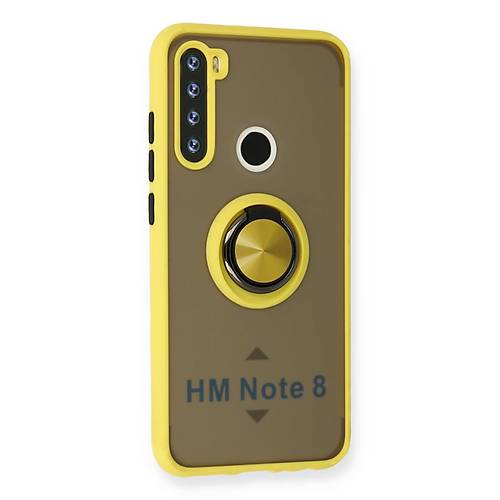 Redmi Note 8 K�l�f Montreal Y�z�kl� Silikon Kapak - Sar�