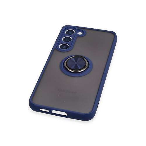 Galaxy S23 Plus K�l�f Montreal Y�z�kl� Silikon Kapak - Lacivert