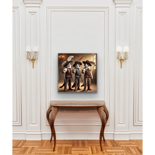 �� Silah��r Kedi Kanvas Tablo 90x90cm