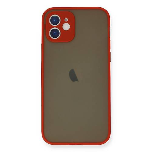 iPhone 12 Mini K�l�f Montreal Silikon Kapak - K�rm�z�
