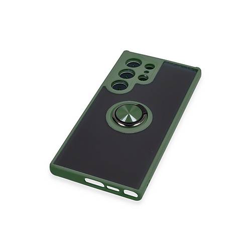 Galaxy S23 Ultra K�l�f Montreal Y�z�kl� Silikon Kapak - Ye�il