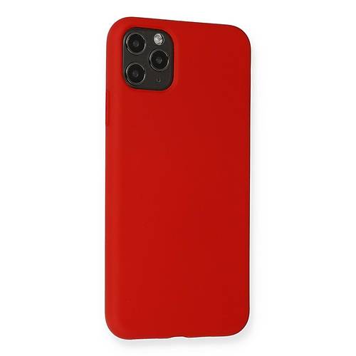 iPhone 11 Pro Max K�l�f Nano i�i Kadife Silikon - K�rm�z�