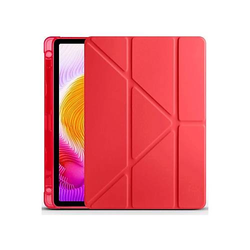 Redmi Pad SE K�l�f Kalemlikli Mars Tablet K�l�f� - K�rm�z�