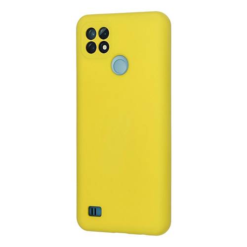 Realme C21 K�l�f Nano i�i Kadife Silikon - Sar�
