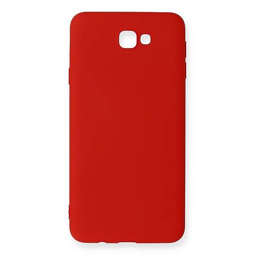Galaxy J7 Prime K�l�f Nano i�i Kadife Silikon - K�rm�z�