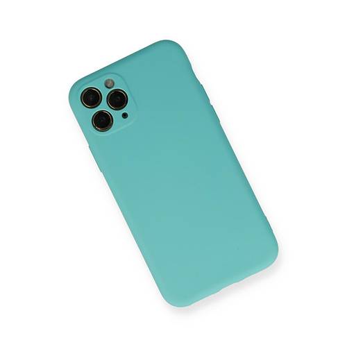 iPhone 11 Pro K�l�f Nano i�i Kadife Silikon - Turkuaz