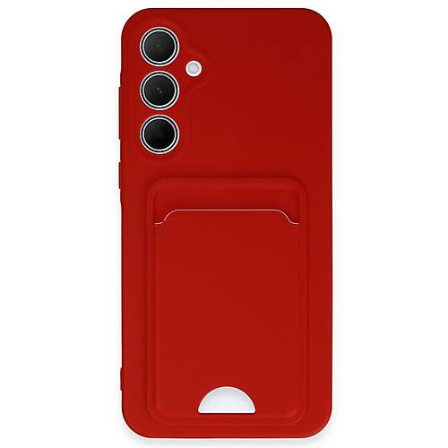 Galaxy A35 5G K�l�f Kelvin Kartvizitli Silikon - K�rm�z�