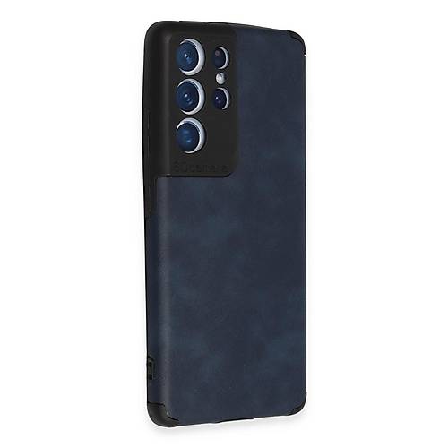 Galaxy S21 Ultra K�l�f Loop Deri Silikon - Lacivert