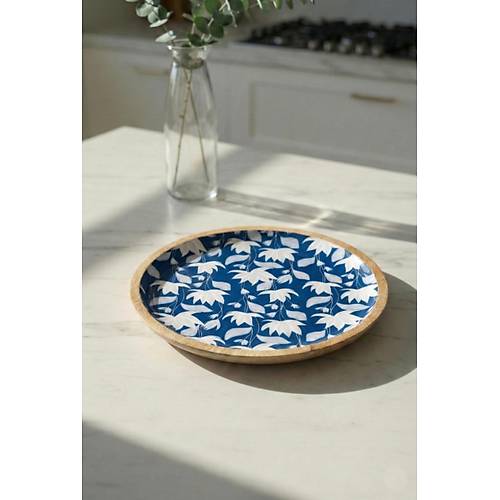 Mango Agac� Servis Taba�� & Sunum Taba�� 25 Cm Desenli