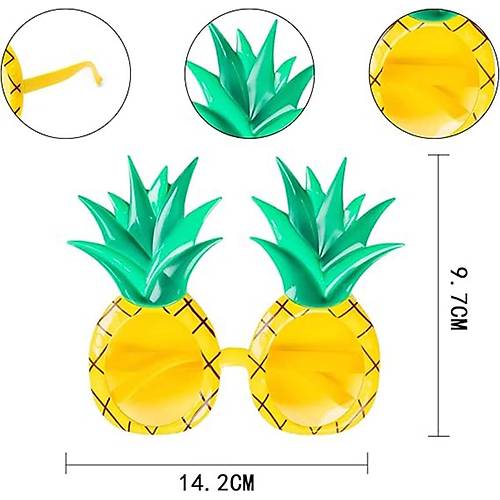 Tropikal Hawaii Ananas �ekilli Parti G�zl��� 9.5 x 14 cm